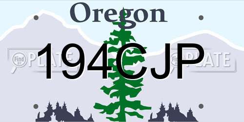 194CJP Oregon License Plate
