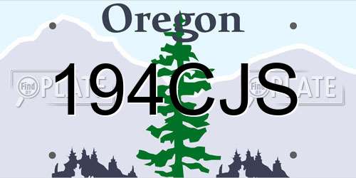 194CJS Oregon License Plate
