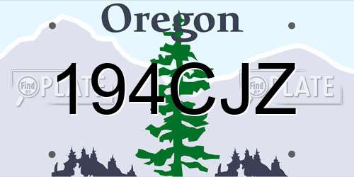 194CJZ Oregon License Plate