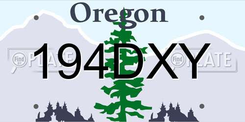 194DXY Oregon License Plate