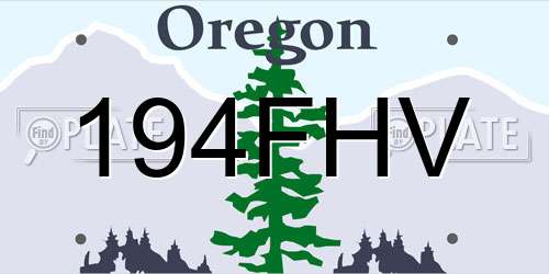 194FHV Oregon License Plate