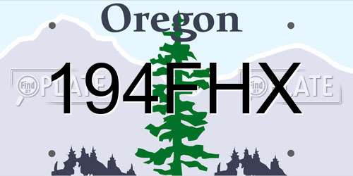 194FHX Oregon License Plate