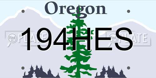 194HES Oregon License Plate