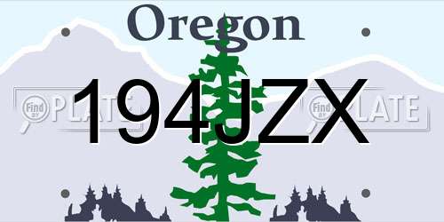194JZX Oregon License Plate