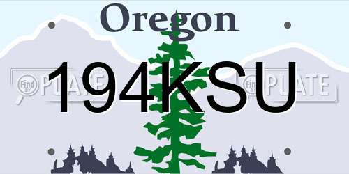 194KSU Oregon License Plate