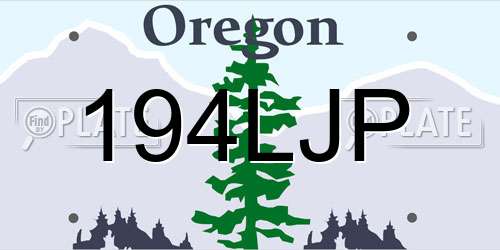 194LJP Oregon License Plate