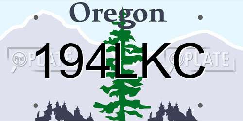 194LKC Oregon License Plate