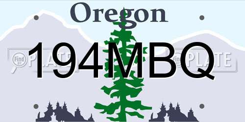 194MBQ Oregon License Plate