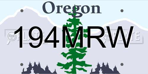 194MRW Oregon License Plate