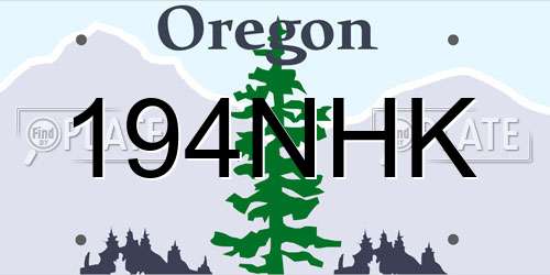194NHK Oregon License Plate