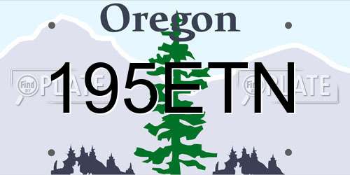 195ETN Oregon License Plate