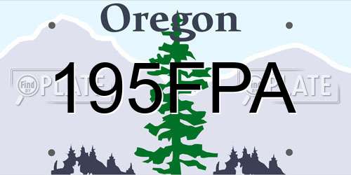 195FPA Oregon License Plate
