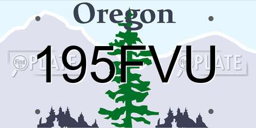195FVU Oregon License Plate