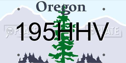 195HHV Oregon License Plate