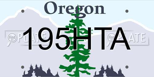 195HTA Oregon License Plate