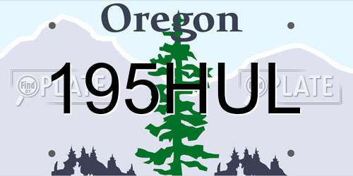 195HUL Oregon License Plate