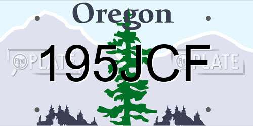 195JCF Oregon License Plate