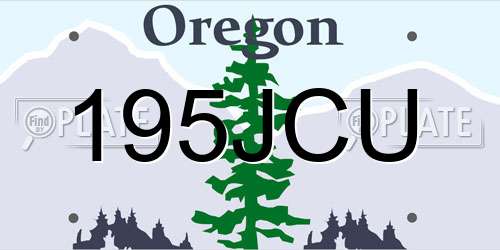 195JCU Oregon License Plate