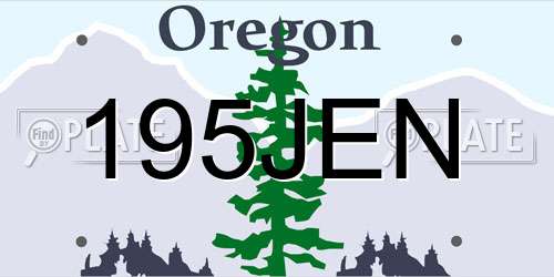 195JEN Oregon License Plate