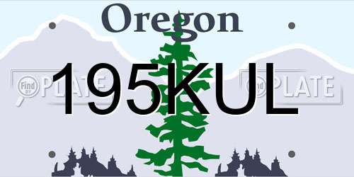 195KUL Oregon License Plate