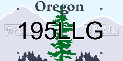195LLG Oregon License Plate