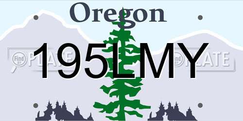 195LMY Oregon License Plate