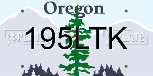 195LTK Oregon License Plate