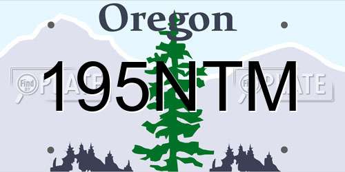 195NTM Oregon License Plate