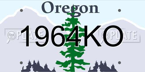 1964KO Oregon License Plate
