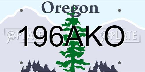 196AKO Oregon License Plate