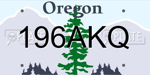 196AKQ Oregon License Plate