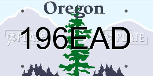 196EAD Oregon License Plate
