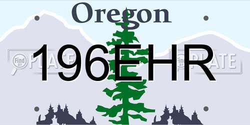 196EHR Oregon License Plate