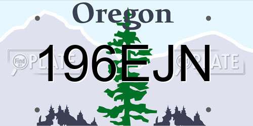 196EJN Oregon License Plate