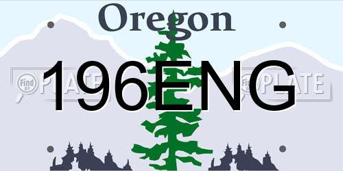 196ENG Oregon License Plate