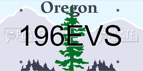 196EVS Oregon License Plate