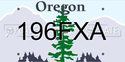 196FXA Oregon License Plate