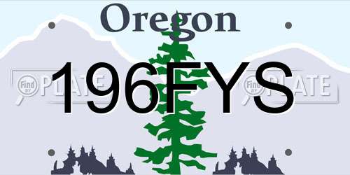 196FYS Oregon License Plate