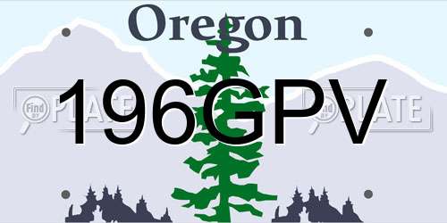 196GPV Oregon License Plate