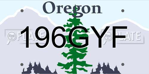 196GYF Oregon License Plate