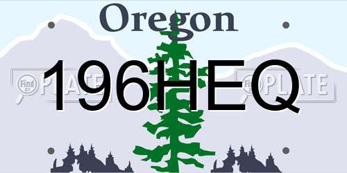 196HEQ Oregon License Plate