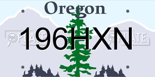 196HXN Oregon License Plate