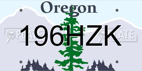 196HZK Oregon License Plate