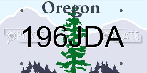 196JDA Oregon License Plate