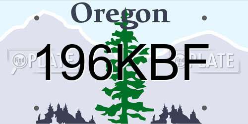 196KBF Oregon License Plate