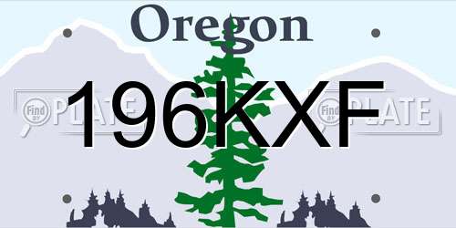 196KXF Oregon License Plate