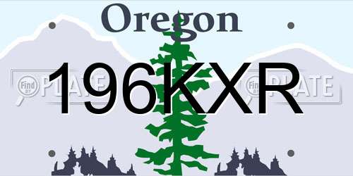 196KXR Oregon License Plate