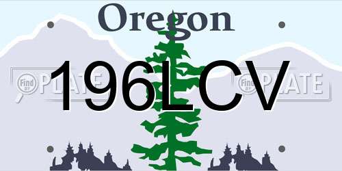 196LCV Oregon License Plate