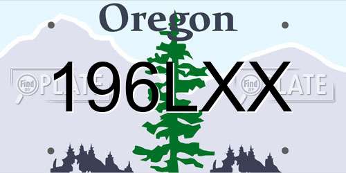 196LXX Oregon License Plate