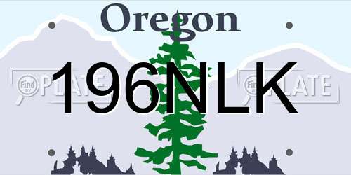 196NLK Oregon License Plate